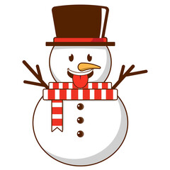 snowman playful face cartoon cute