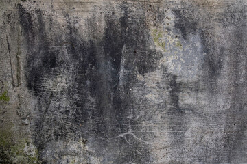 Concrete wall with cracks and mold grunge texture