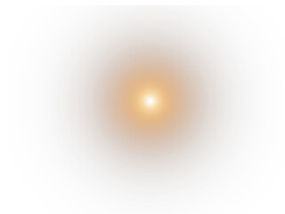 Sun disk with a halo of light on transparent png background
