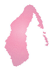 Aitutaki dotted map. Digital style shape of Aitutaki. Tech icon of the island with gradiented dots. Authentic vector illustration.