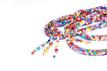 Colorful beads hand made of multi-colored nature stones - 548176563