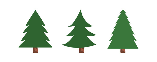Christmas tree sets. Vector illustration.