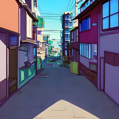 街の風景、アニメのような世界観