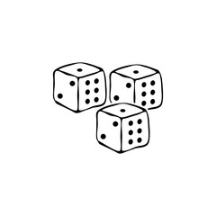 Board game cube sign. Casino gambling symbol.