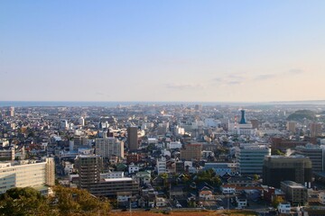 本丸からの眺望・米子城跡（鳥取県・米子市）