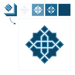 Different layers for paper cutting. Template Islamic pattern for laser cutting or paper cut. Vector illustration.