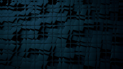 3D illustration of a dark background with geometric shapes and added effects