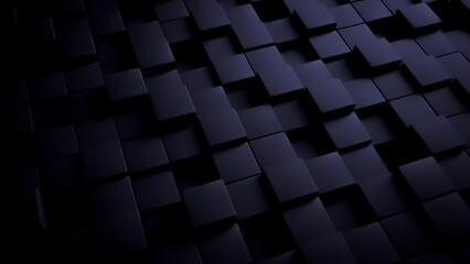 3D illustration of a dark background with blocks and added effects