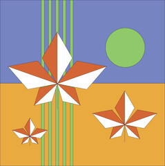 Autumn image background with geometric elements