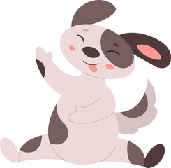 Funny domestic dog flat icon Childish animal