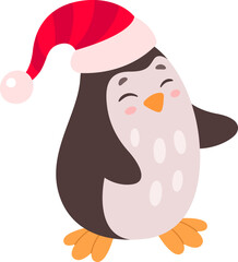 Happy penguin flat icon Christmas childish animals
