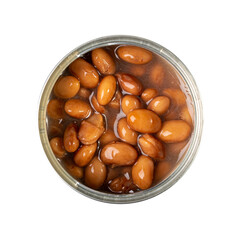 Kidney Beans in a Tin Can Isolated Top View