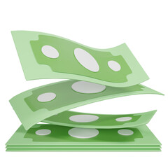 Obraz premium Stacking green banknote isolated