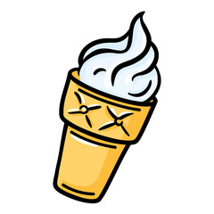 Ice cream colorful sticker