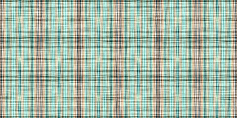  Teal rustic coastal beach house border check fabric tile. Seamless sailor flannel edging trim textile. Gingham blur rustic banner ribbon endless tape.