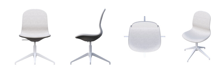 Obraz premium office chair isolate on a transparent background, interior furniture, 3D illustration, cg render