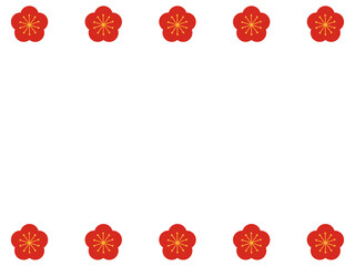 梅の花のフレームイラスト素材