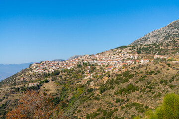 Fototapeta na wymiar view of the mountain village of Arachova in central Greece