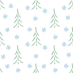 Obraz premium Seamless christmas tree pattern. christmas tree ornament. Doodle illustration with christmas tree