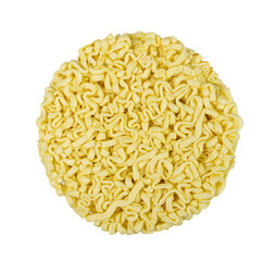 Dry Instant Noodles Isolated, Round Asian Pasta, Traditional Korean Ramen, Uncooked Instant Egg Noodles