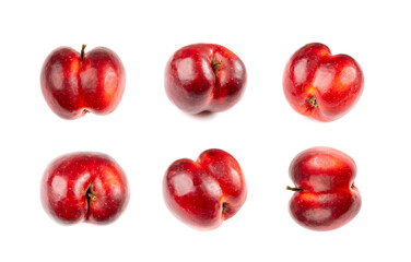 Red Apple Looks Like a Human Butt Isolated, Apple Buttocks Collection on White Background