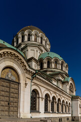 Fototapeta na wymiar detail view of the Saint Alexander Nevsky Cathedral in downtown Sofia