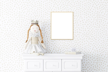 Frame Mockup kids 8x10 on white background