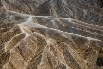 Zabriskie point landscape in Death valley, California, USA.