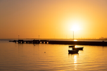 Fototapeta na wymiar Sunset in Puerto Real, Cadiz, Spain