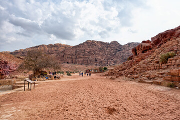 Ruins of an ancient city Petra. Jordan Kingdom.