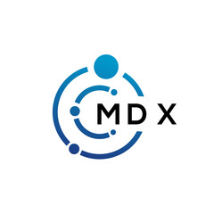 MDX letter technology logo design on white background. MDX creative initials letter IT logo concept. MDX letter design.