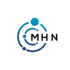 MHN letter technology logo design on white background. MHN creative initials letter IT logo concept. MHN letter design.