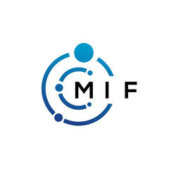 MIF letter technology logo design on white background. MIF creative initials letter IT logo concept. MIF letter design. - obrazy, fototapety, plakaty