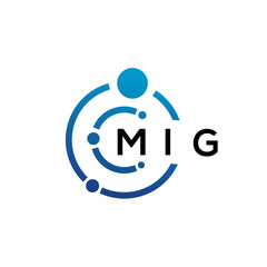 MIG letter technology logo design on white background. MIG creative initials letter IT logo concept. MIG letter design.