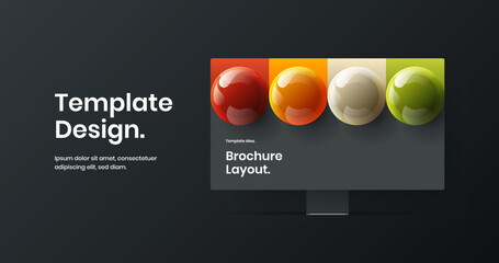 Vivid web banner design vector layout. Isolated computer display mockup site template.