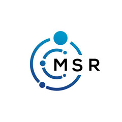 Obraz na płótnie Canvas MSR letter technology logo design on white background. MSR creative initials letter IT logo concept. MSR letter design.
