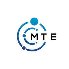 MTE letter technology logo design on white background. MTE creative initials letter IT logo concept. MTE letter design.