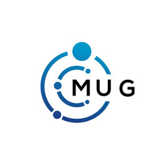 Obraz na płótnie Canvas MUG letter technology logo design on white background. MUG creative initials letter IT logo concept. MUG letter design.