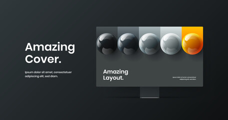 Minimalistic landing page design vector template. Isolated computer monitor mockup site screen concept.