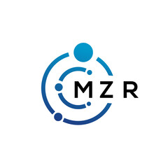 MZR letter technology logo design on white background. MZR creative initials letter IT logo concept. MZR letter design.