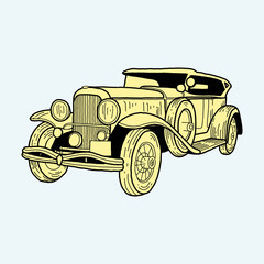 Retro car, Vintage car, Sport car, Vintage poster of car