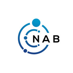 NAB letter technology logo design on white background. NAB creative initials letter IT logo concept. NAB letter design.
