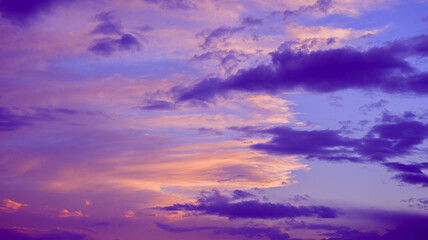 Sky with colorful and vivid sunset clouds. Natural background. © Vladimir Arndt