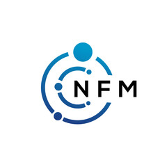 NFM letter technology logo design on white background. NFM creative initials letter IT logo concept. NFM letter design.