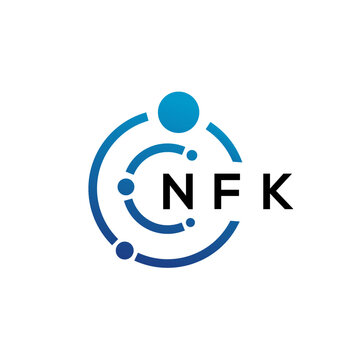NFK letter technology logo design on white background. NFK creative initials letter IT logo concept. NFK letter design.