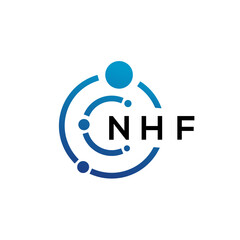 NHF letter technology logo design on white background. NHF creative initials letter IT logo concept. NHF letter design.