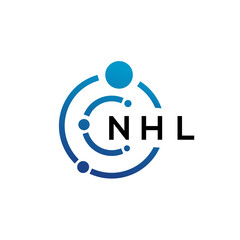 NHL letter technology logo design on white background. NHL creative initials letter IT logo concept. NHL letter design.