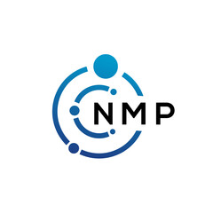 Fototapeta na wymiar NMP letter technology logo design on white background. NMP creative initials letter IT logo concept. NMP letter design.