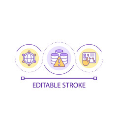 Network connection loop concept icon. Digital storage problem. Internet issues. Detection error abstract idea thin line illustration. Isolated outline drawing. Editable stroke. Arial font used