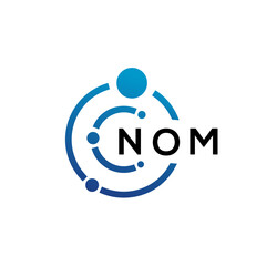 NOM letter technology logo design on white background. NOM creative initials letter IT logo concept. NOM letter design.